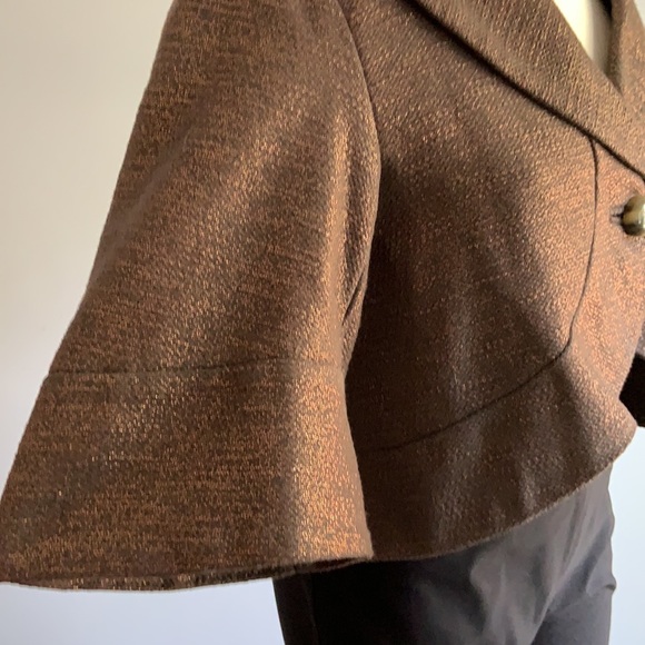 MARC JACOBS Jacket Retro Glam Bronze Metallic Cropped Career - Picture 7 of 15